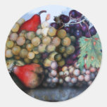 SEASON'S FRUITS 1 - GRAPES AND PEARS ROUND STICKERS
