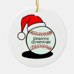 Seasons Greetings Baseball Ornament