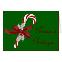 Season's Greetings Candy Cane Card