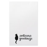 Season's Greetings Cat Silhouette Stationery Design