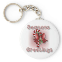 "Seasons Greetings" Christmas Keychain