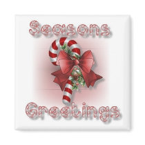 "Seasons Greetings" Christmas Magnet