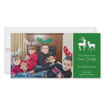 Season's Greetings Christmas Reindeer (Green)