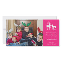 Season's Greetings Christmas Reindeer (Hot Pink)