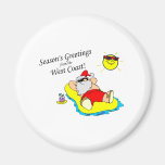 Seasons Greetings From The West Coast Santa Magnet