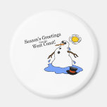 Seasons Greetings From The West Coast Snowman Fridge Magnet