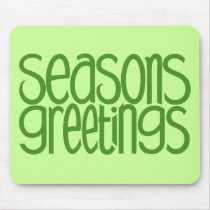 Seasons Greetings Green Mousepad