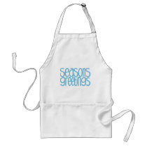 Seasons Greetings Ice Blue Apron