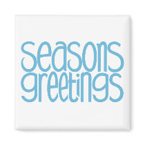 Seasons Greetings Ice Blue Magnet