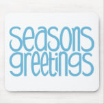 Seasons Greetings Ice Blue Mousepad