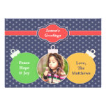 Season's Greetings Photo Ornaments Flat Card Announcements