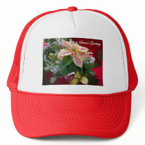 Season's Greetings Poinsettia Floral Hat