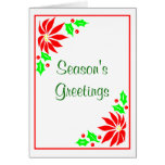 Season's Greeting's  (Poinsettias) Greeting Card
