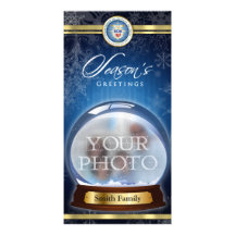 Season's Greetings Snow Globe Photo Card Template
