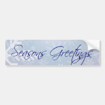 Seasons Greetings Snowflakes Blue Bumper Sticker
