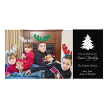 Season's Greetings Tree Photo Cards (Black)