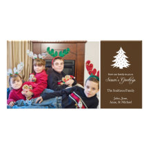 Season's Greetings Tree Photo Cards (Brown)
