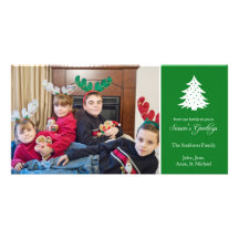 Season's Greetings Tree Photo Cards (Green)