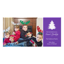 Season's Greetings Tree Photo Cards (Purple)
