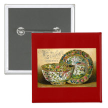 Season's Greetings Vintage Pins
