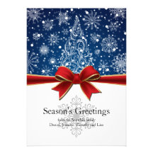 Season's Greetings Winter Holiday Flat Card