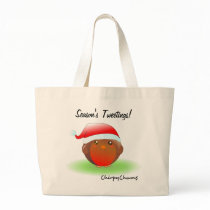 Season's tweetings Christmas Robin Tote Bags