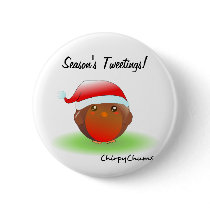 Season's tweetings Christmas Robin Buttons