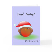 Season's tweetings Christmas Robin Greeting Cards
