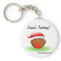 Season's tweetings Christmas Robin Key Chain