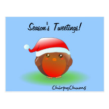Season's tweetings Christmas Robin Postcards
