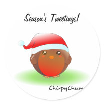 Season's tweetings Christmas Robin Stickers