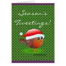 Season's tweetings Cute Christmas Robin Xmas card