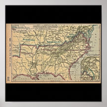 Seat of Civil War, 1861- 1865 Map Poster