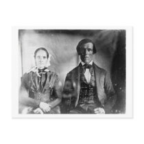 Seated Man and Woman Couple 1840 Post Card