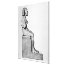Seated statue of Amenophis IV Canvas Print