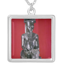 Seated statue of god Amon protecting Jewelry