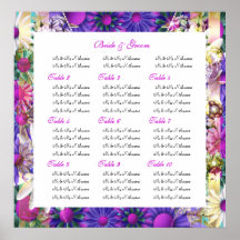 Seating charts wedding pink corporate poster