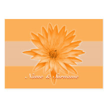 Seating name tags, orange lilly - customizable business card templates