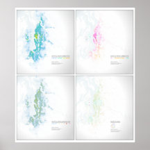Seattle Commutes Combo Map Posters