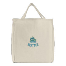 SEATTLE Emerald City Embroidered Tote Bag