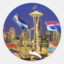 Seattle Pride Round Stickers