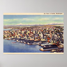 Seattle, Washington Birdseye 1940 Posters