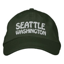 SEATTLE, WASHINGTON EMBROIDERED BASEBALL CAPS