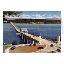 Seattle Washington Lake Washington Floating Bridge Greeting Card