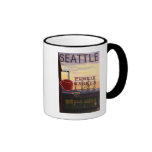 SeattlePike Place Market Sign and Water View Coffee Mugs