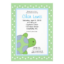Seaturtle Turtles Baby Shower 5 x 7 invite