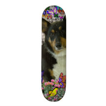 Sebastian the Welsh Corgi in Butterflies Skate Deck