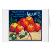 Sebastopol Gravensteins Apple LabelSonoma, CA Greeting Cards