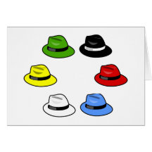 sechs Hüte six hats Karten