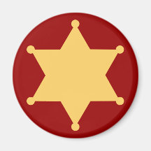 Sechseck Sheriffstern hexagon sheriff's badge Magnets